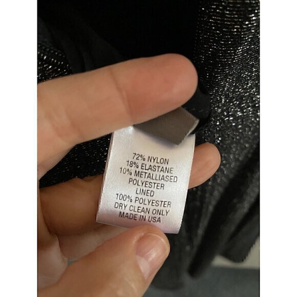 Lela Rose Shimmer Asymmetric Drape Detail Tulle Dress Size 6 Black formal gala - Picture 3 of 13